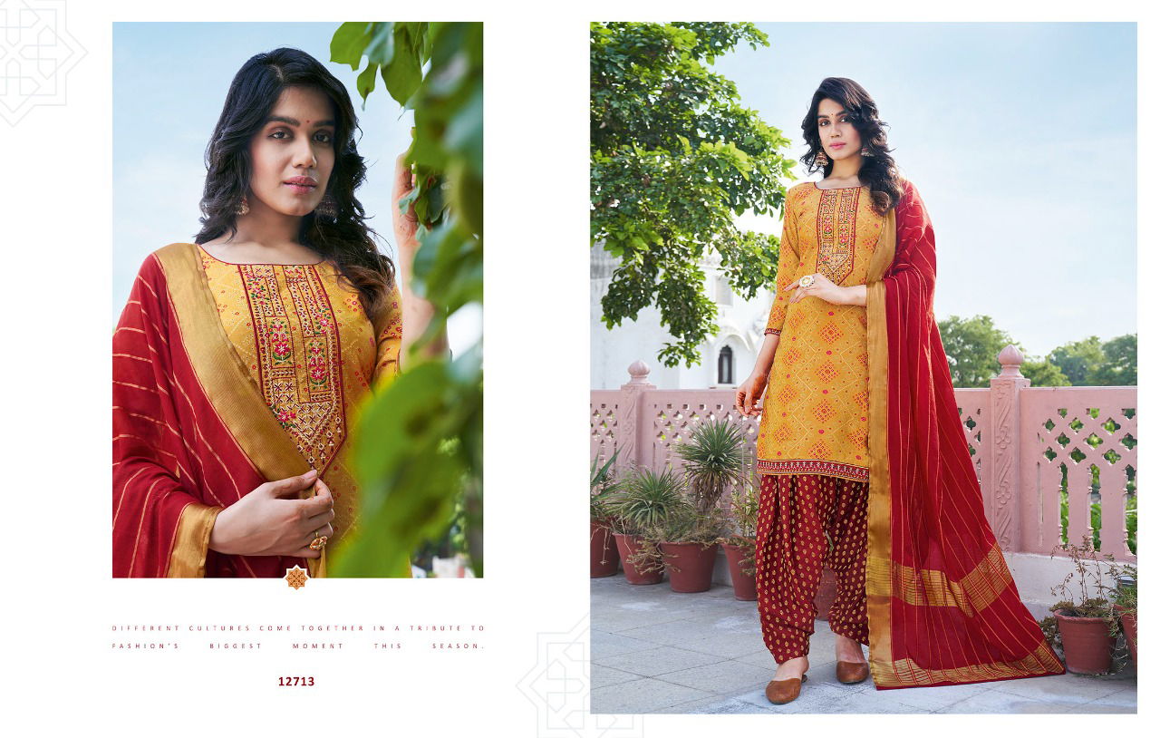 Kalaroop Bandhej Designer Fancy Festive Wear Patiala Modal Ready Made Collection